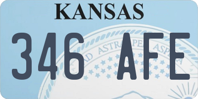 KS license plate 346AFE