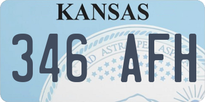 KS license plate 346AFH