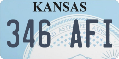KS license plate 346AFI