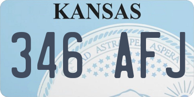 KS license plate 346AFJ