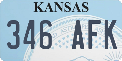 KS license plate 346AFK