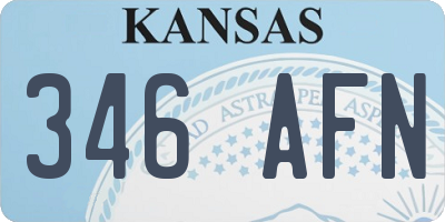 KS license plate 346AFN