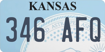 KS license plate 346AFQ