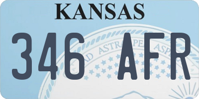 KS license plate 346AFR