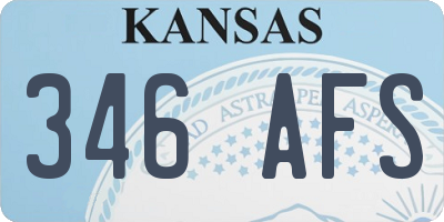 KS license plate 346AFS