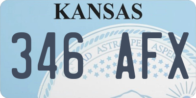 KS license plate 346AFX