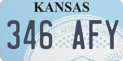 KS license plate 346AFY