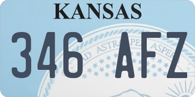 KS license plate 346AFZ