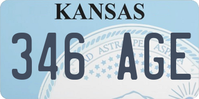 KS license plate 346AGE