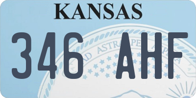 KS license plate 346AHF