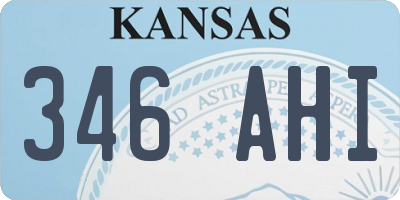 KS license plate 346AHI