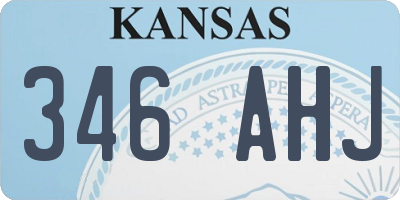 KS license plate 346AHJ