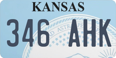 KS license plate 346AHK