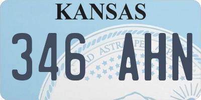 KS license plate 346AHN