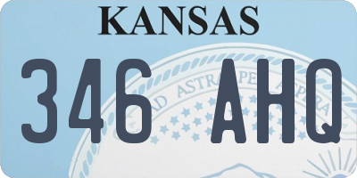 KS license plate 346AHQ