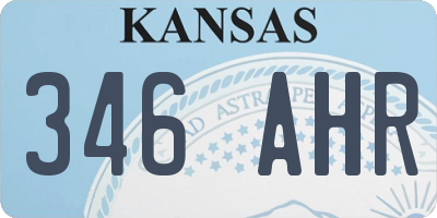 KS license plate 346AHR