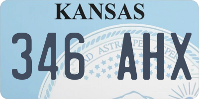 KS license plate 346AHX