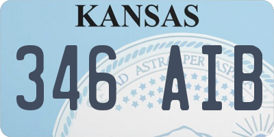 KS license plate 346AIB