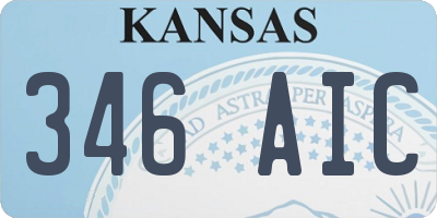 KS license plate 346AIC