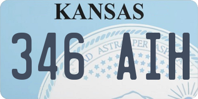 KS license plate 346AIH