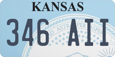 KS license plate 346AII