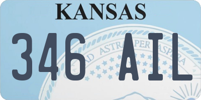 KS license plate 346AIL
