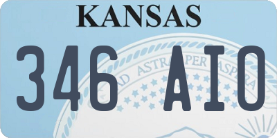 KS license plate 346AIO