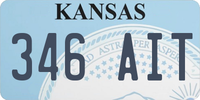 KS license plate 346AIT