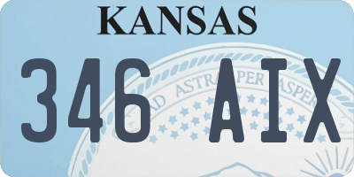 KS license plate 346AIX