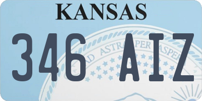 KS license plate 346AIZ