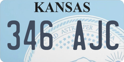 KS license plate 346AJC