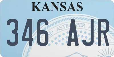 KS license plate 346AJR