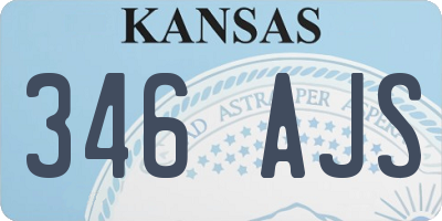 KS license plate 346AJS