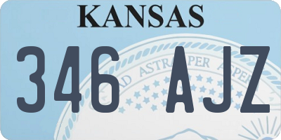 KS license plate 346AJZ