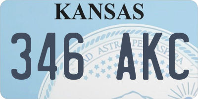 KS license plate 346AKC