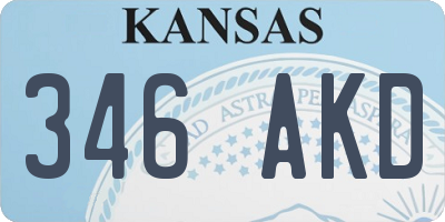 KS license plate 346AKD