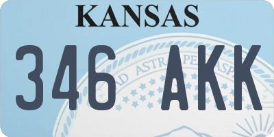 KS license plate 346AKK