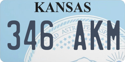 KS license plate 346AKM