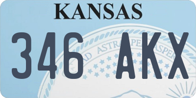 KS license plate 346AKX