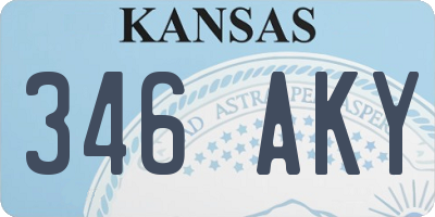 KS license plate 346AKY