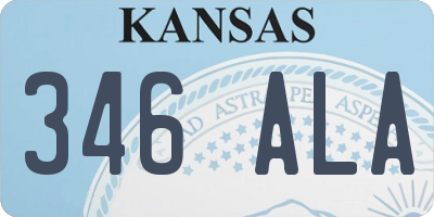 KS license plate 346ALA
