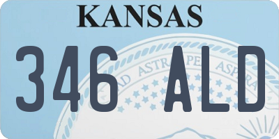 KS license plate 346ALD