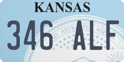 KS license plate 346ALF