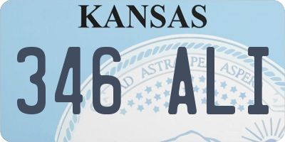 KS license plate 346ALI