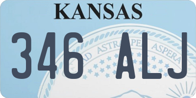KS license plate 346ALJ
