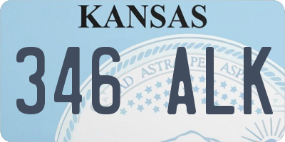 KS license plate 346ALK