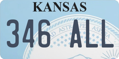 KS license plate 346ALL