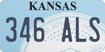 KS license plate 346ALS
