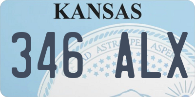 KS license plate 346ALX