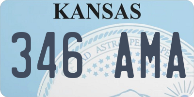 KS license plate 346AMA